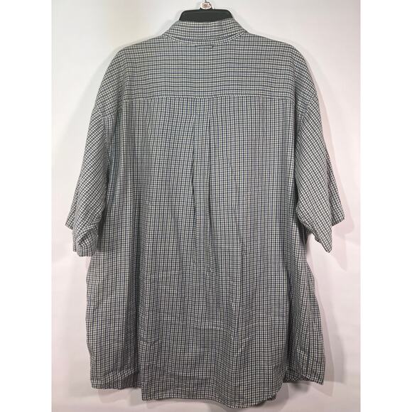Timberland Men's Short Sleeved Button Down Blue White Plaid Shirt Size XL - Picture 6 of 6